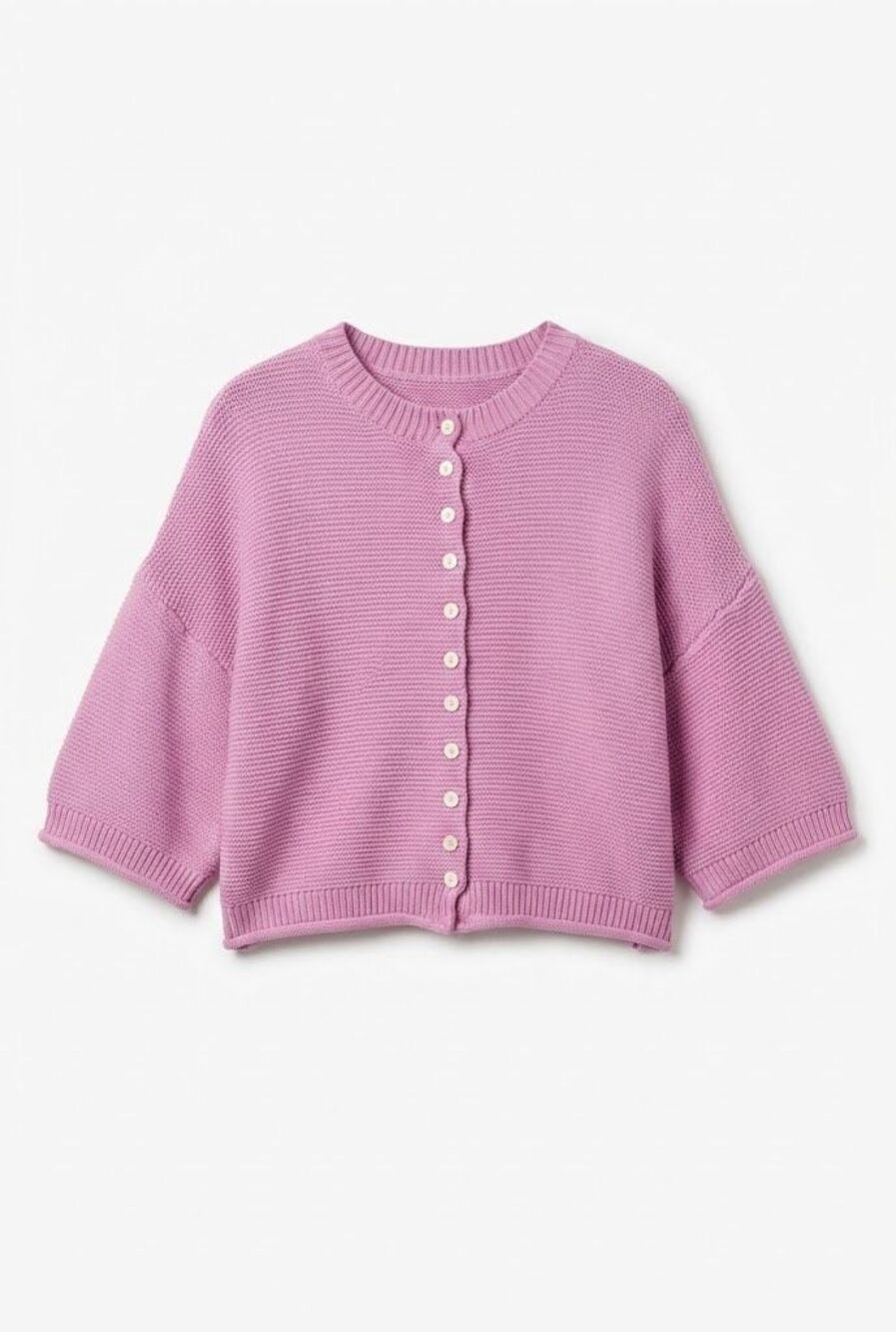 #2049. Peach Love Petal Pink Oversized Curly Edge Button Down Sweater